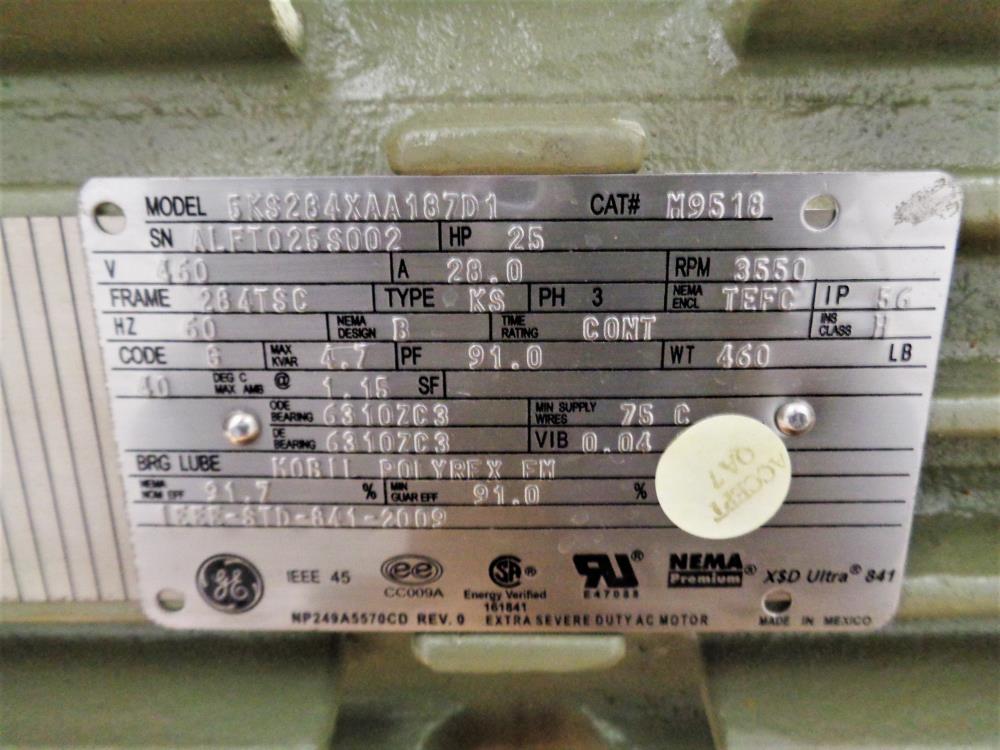 Flowserve Durco MK3 Vertical In-Line Pump, Size 2K2X1.5V-10ARV/9.44 w/25HP Motor